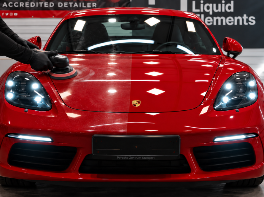 Полиране на автомобил Porsche в Patarinski Detailing Care Бургас